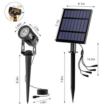 ❣️SOLAR. RGB T-SUN RGB Solar Spotlights Outdoor, Halloween Decoration